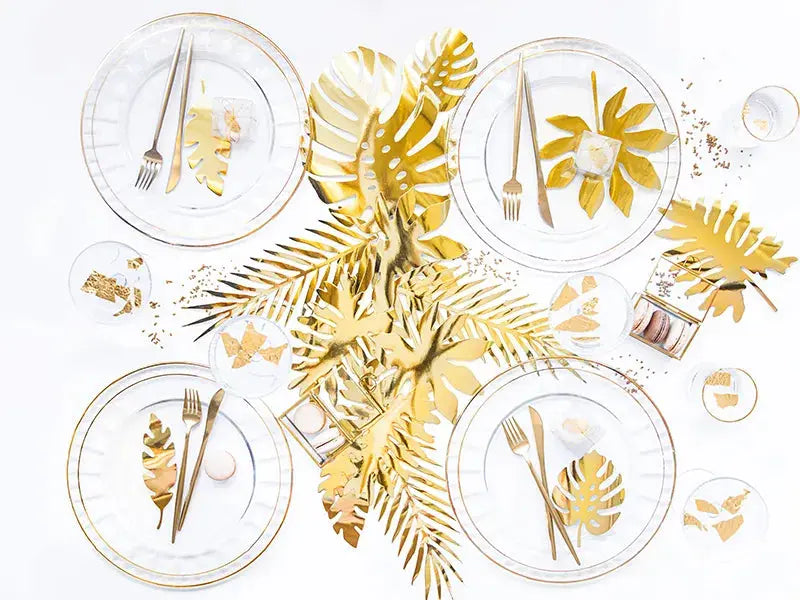Decorations Aloha - Tropical leaves, gold Partydeco
