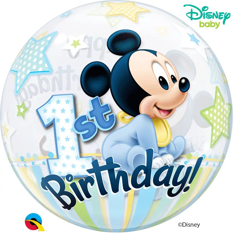Disney Mickey Mouse 1st Birthday Bubble qualatex