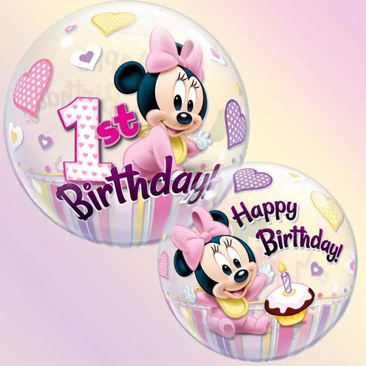 Disney Minnie Mouse 1st Birthday Bubble qualatex