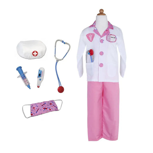 Doctor Pink Costume with Accesories 5-6 Great Pretenders
