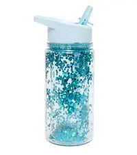 Drinking bottle glitter dusty aqua Petit Monkey