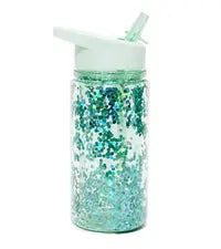 Drinking bottle glitter green lily Petit Monkey