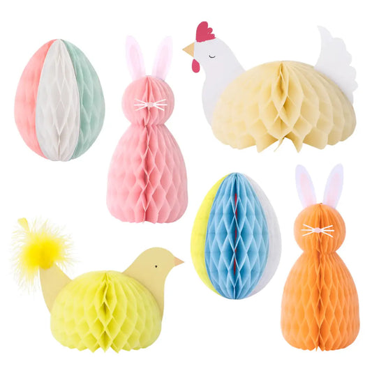 Easter Honeycomb Decorations (x 6) Meri Meri