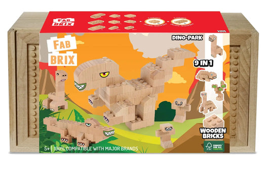 FabBrix - Dino Park (compatible wooden building block set) Open Bricks Source