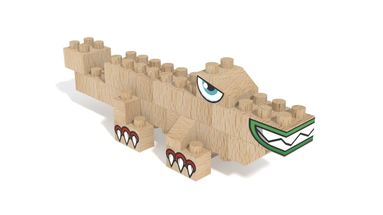 FabBrix - Dino Park (compatible wooden building block set) Open Bricks Source