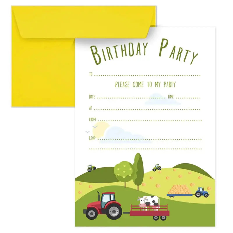 Farm Party Invitations MustardandGray