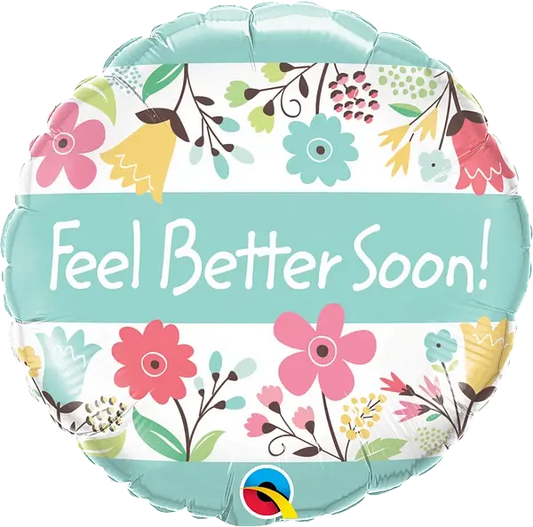 Feel Better Soon! Floral Foil Balloon qualatex