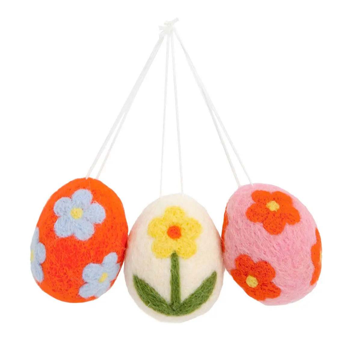 Felt Egg Easter Decorations - 3 Pack Talking Tables