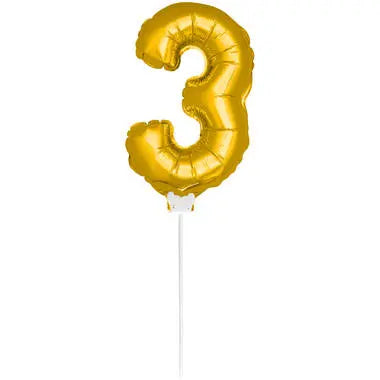 Figure Balloon XS Gold Number 3 - 36 cm Folat