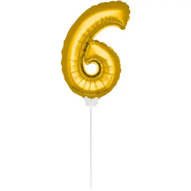 Figure Balloon XS Gold Number 6 - 36 cm Folat