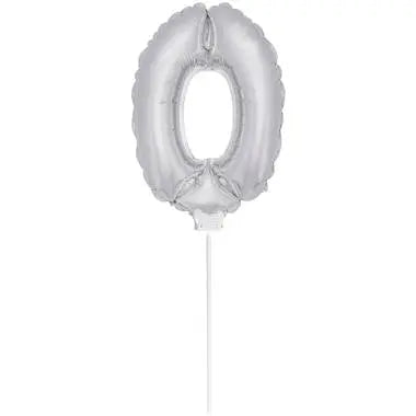 Figure Balloon XS Silver Number 0 - 36cm Folat