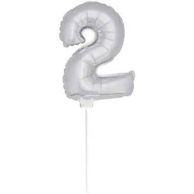 Figure Balloon XS Silver Number 2 - 36cm Folat