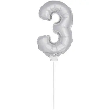 Figure Balloon XS Silver Number 3 - 36cm Folat
