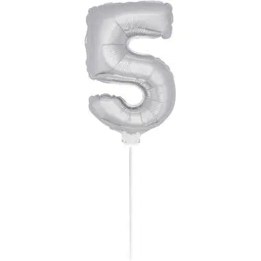 Figure Balloon XS Silver Number 5 - 36cm Folat