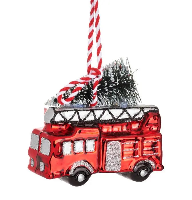 Fire Engine With Tree Shaped Bauble SASS AND BELLE