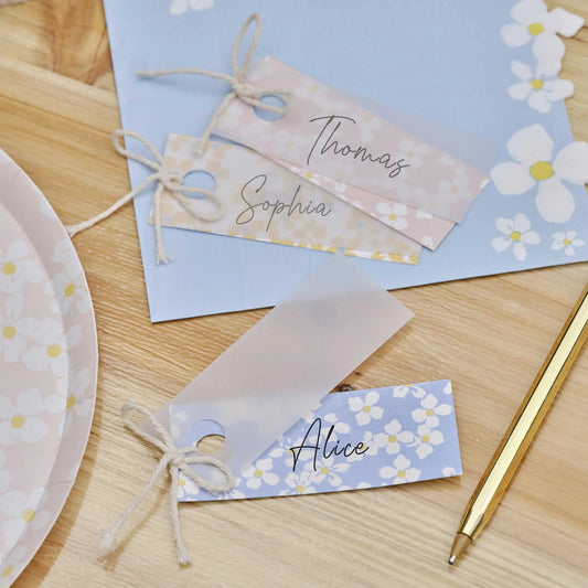 Floral Place Cards with Vellum Paper Ginger Ray