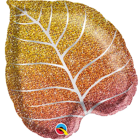 Foil Balloon 21″ Fall Glittergraphic Ombre Leaf qualatex