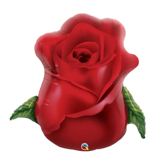 Foil Balloon 33″ Red Rose Bud qualatex