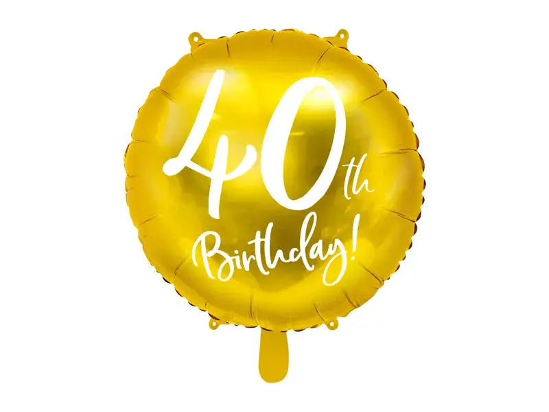 Foil Balloon 40th Birthday gold - party deco Partydeco