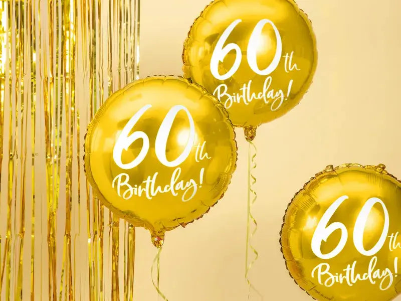 Foil Balloon 60th Birthday gold Partydeco