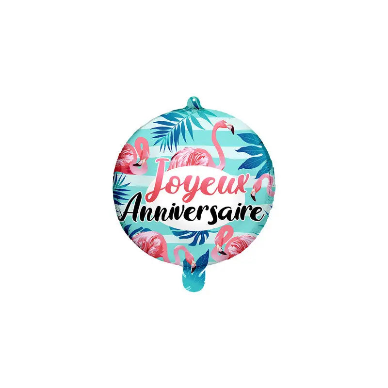 Foil Balloon Happy Birthday Flamingo cotillons Alsace