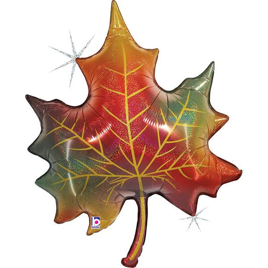 Foil balloon 35″ Glitter Fall Leaf – Grabo grabo