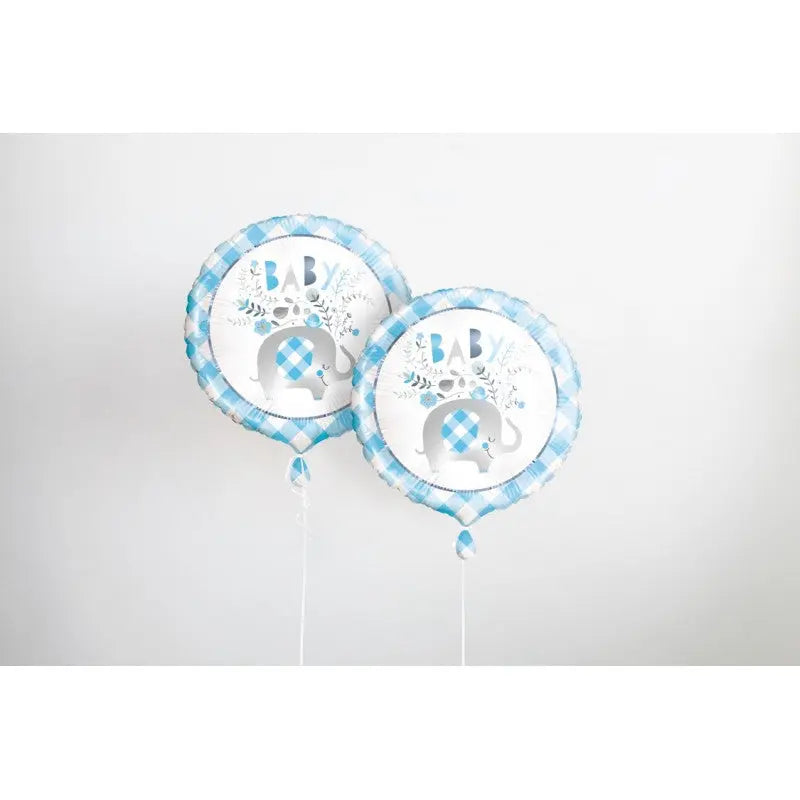 Foil balloon 45 cm Elephant floral blue cotillons Alsace