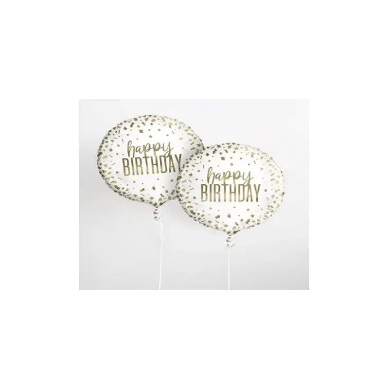 Foil balloon 45 cm Happy Birthday Gold confetti cotillons Alsace