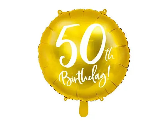 Foil balloon 50th birthday, gold Partydeco