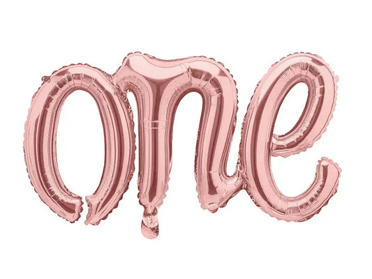 Foil balloon One rose gold Partydeco
