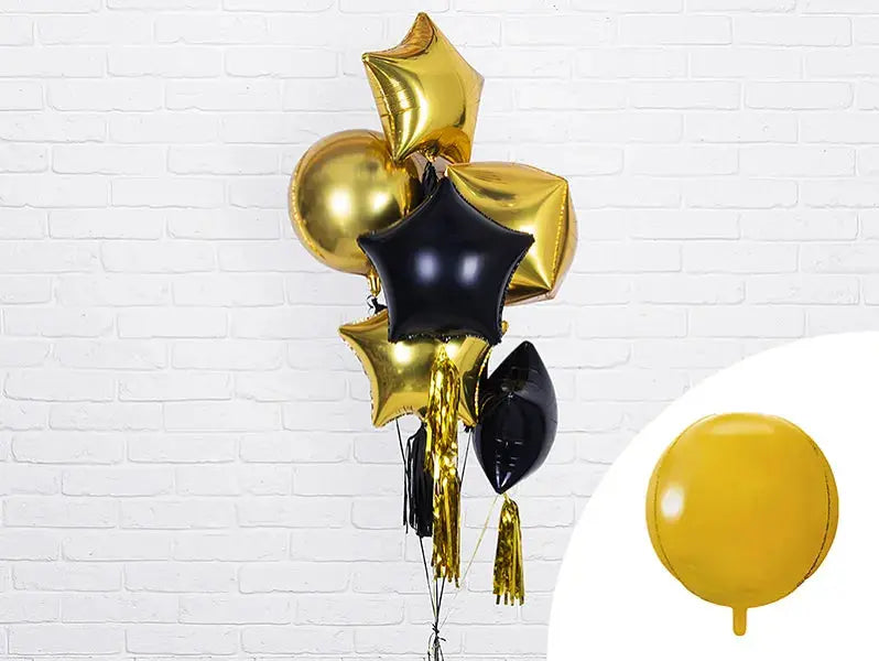 Foil balloon ball, gold Partydeco