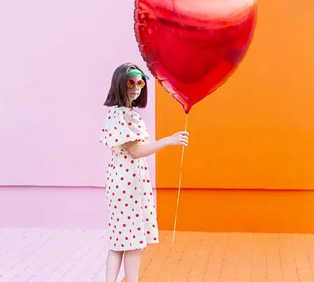 Foil balloon heart, red 73cmx 72cm party deco