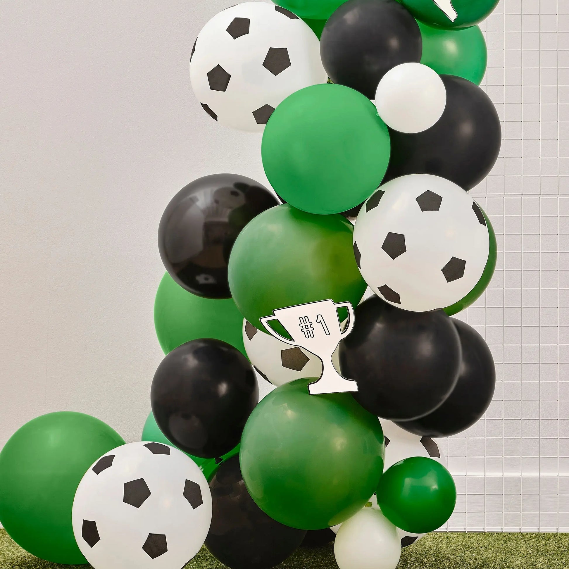 Football Balloon Arch with Card Trophy Decorations Ginger Ray