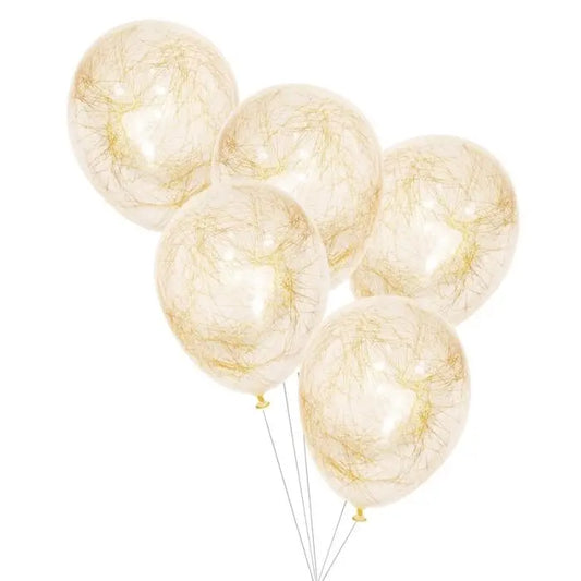 GOLD ANGEL HAIR CONFETTI BALLOONS Ginger Ray