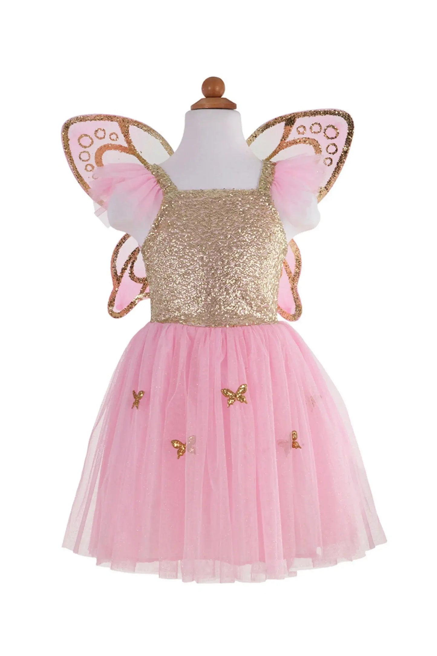 GOLD BUTTERFLY DRESS WITH FAIRY WINGS Great Pretenders