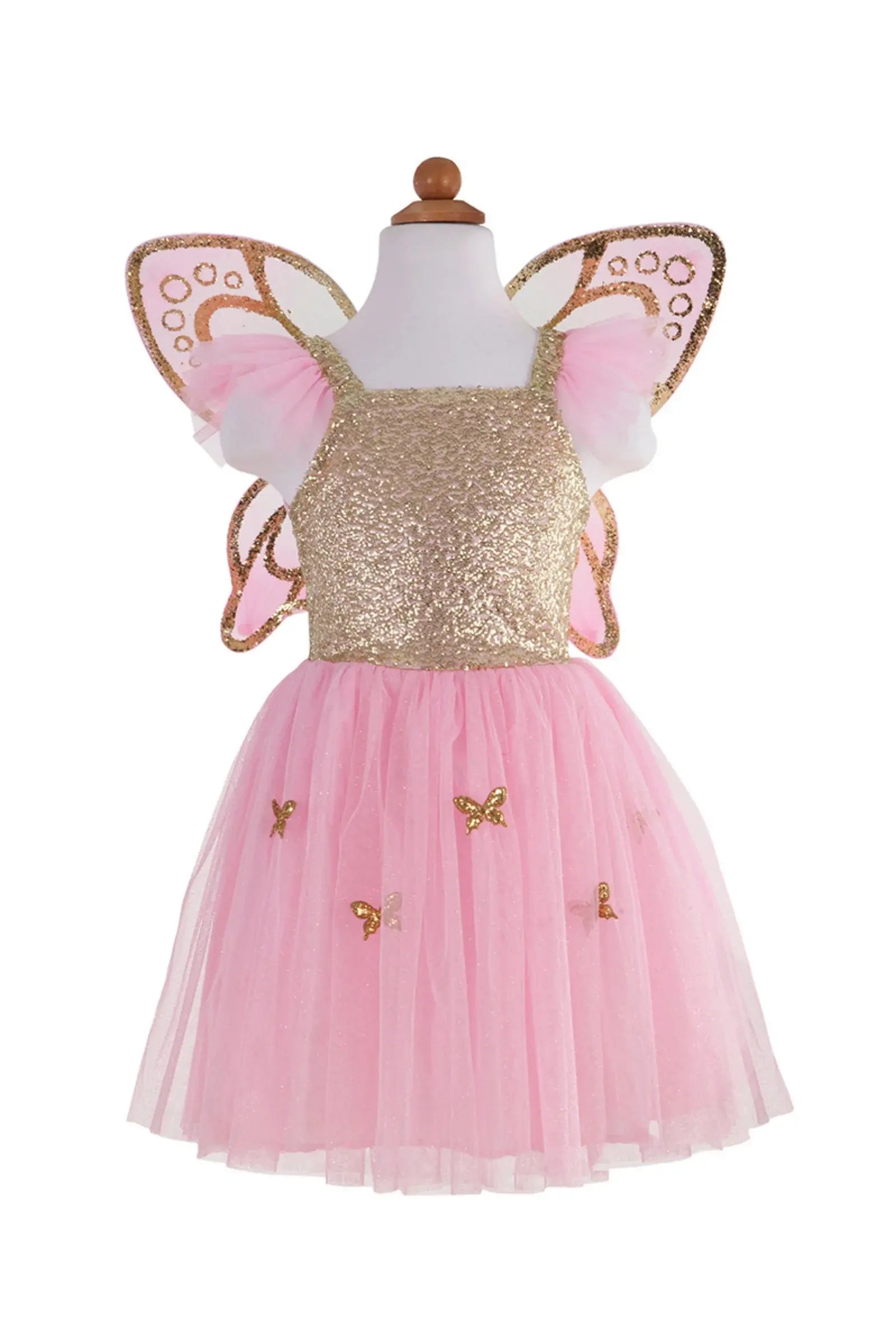 GOLD BUTTERFLY DRESS WITH FAIRY WINGS Great Pretenders