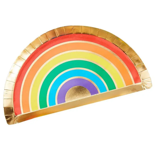 GOLD FOILED & RAINBOW PAPER PLATES Ginger Ray