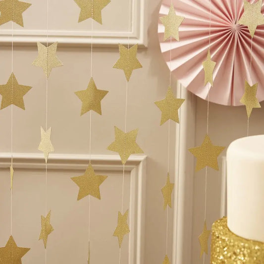 GOLD STAR SPARKLING GARLAND - PASTEL PERFECTION Ginger Ray