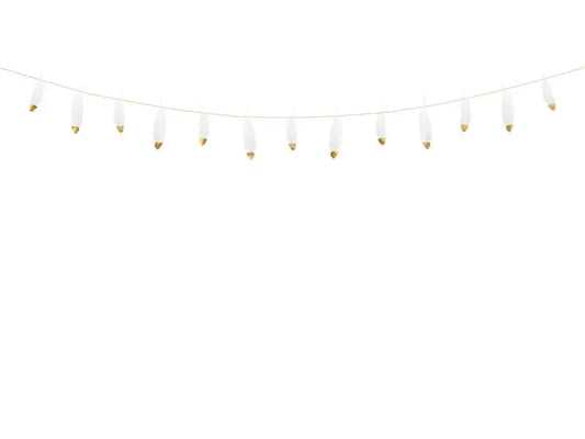 Garland feathers, white & gold Partydeco