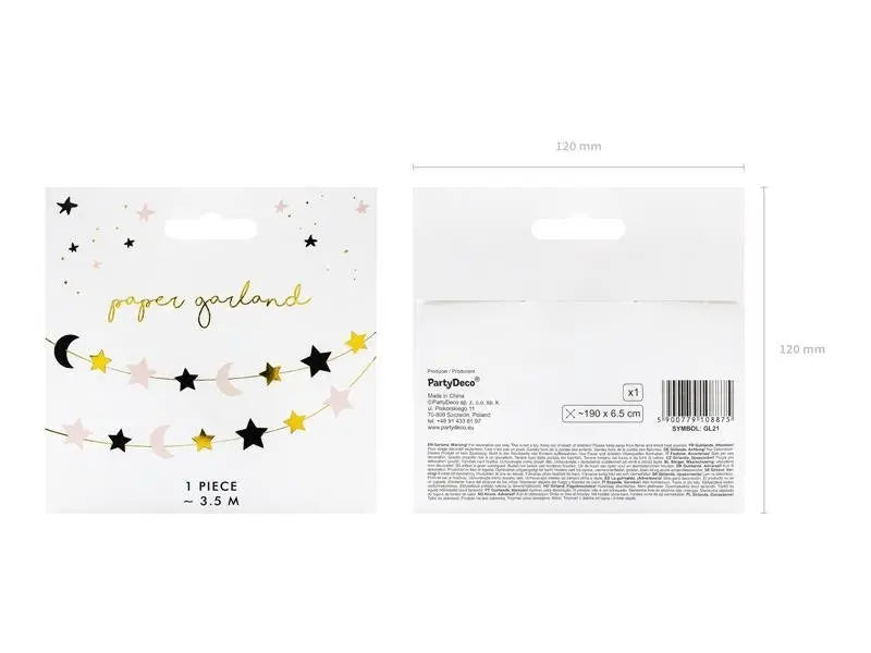 Garland stars and moons mix Partydeco