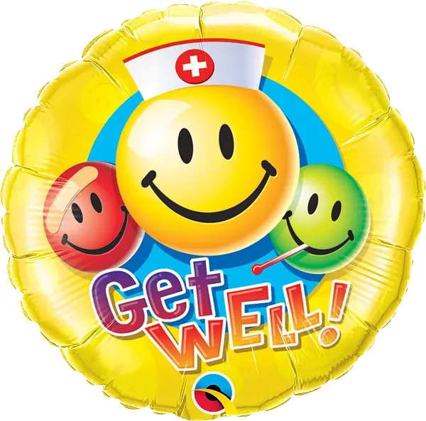 Get Well Smiley Faces Foil Balloon qualatex