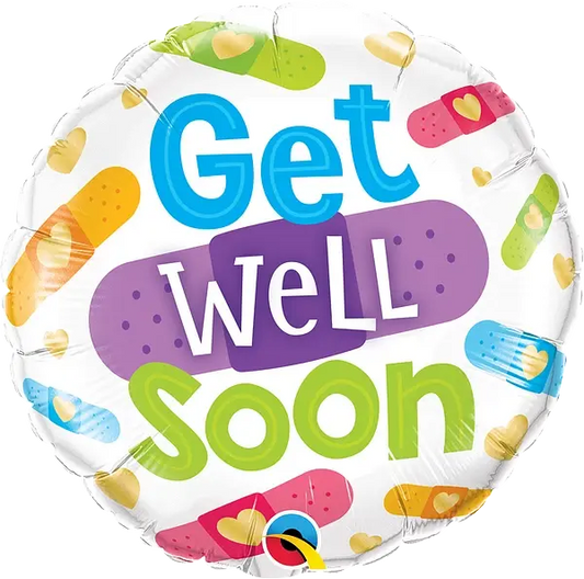 Get Well Soon Bandages Foil Balloon qualatex