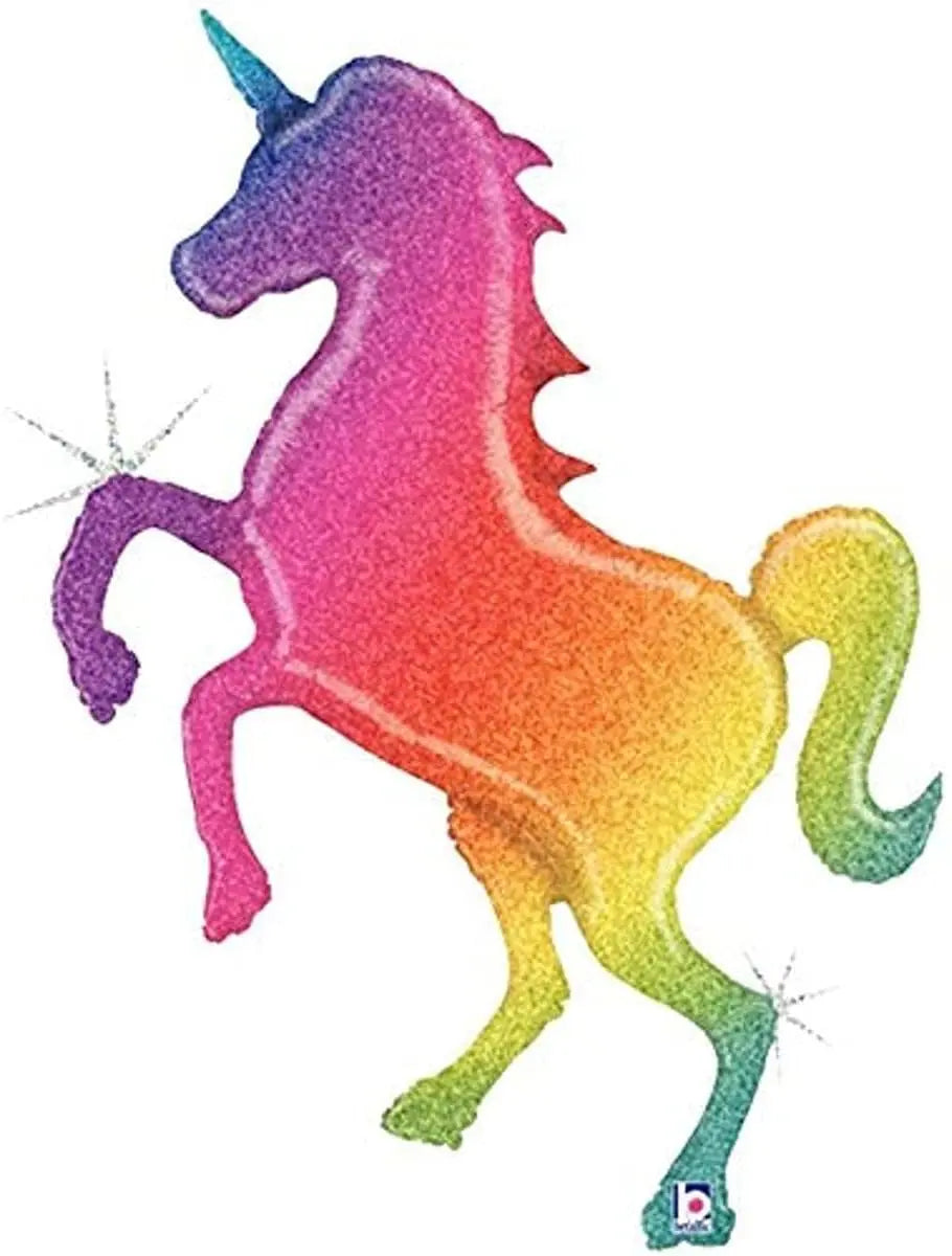 Glitter Rainbow Unicorn Mylar Balloon Foil