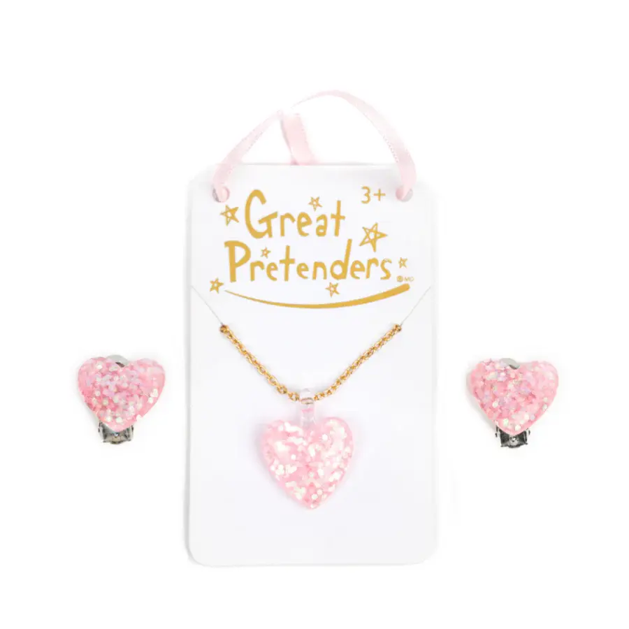 Glitter heart necklace Meri Meri