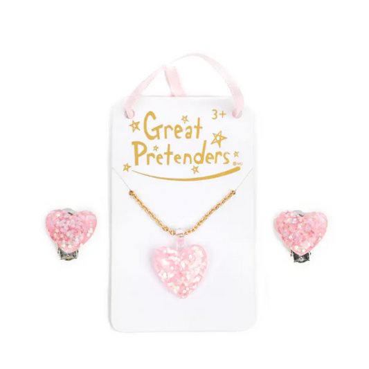 Glitter heart necklace Meri Meri