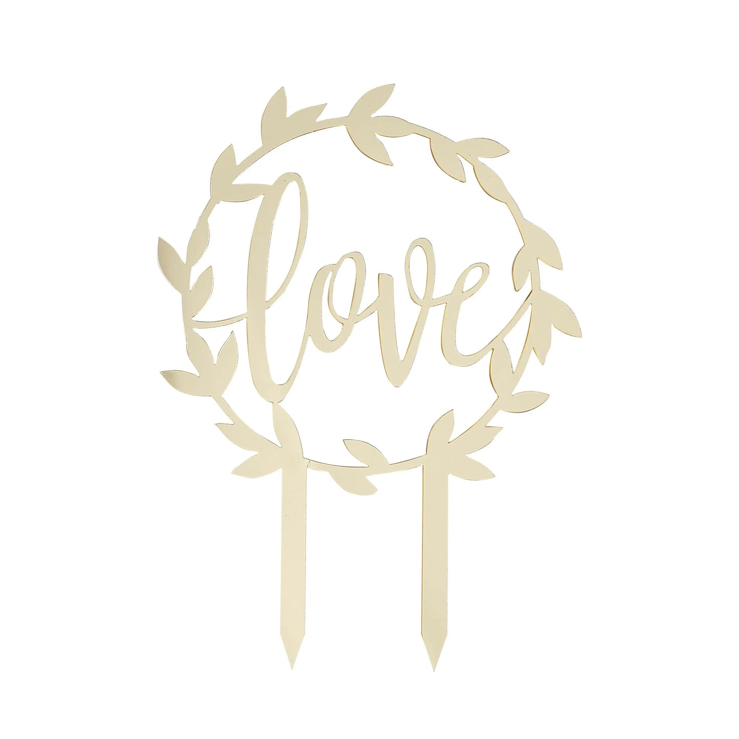 Gold Acrylic Love Wedding Cake Topper Ginger Ray
