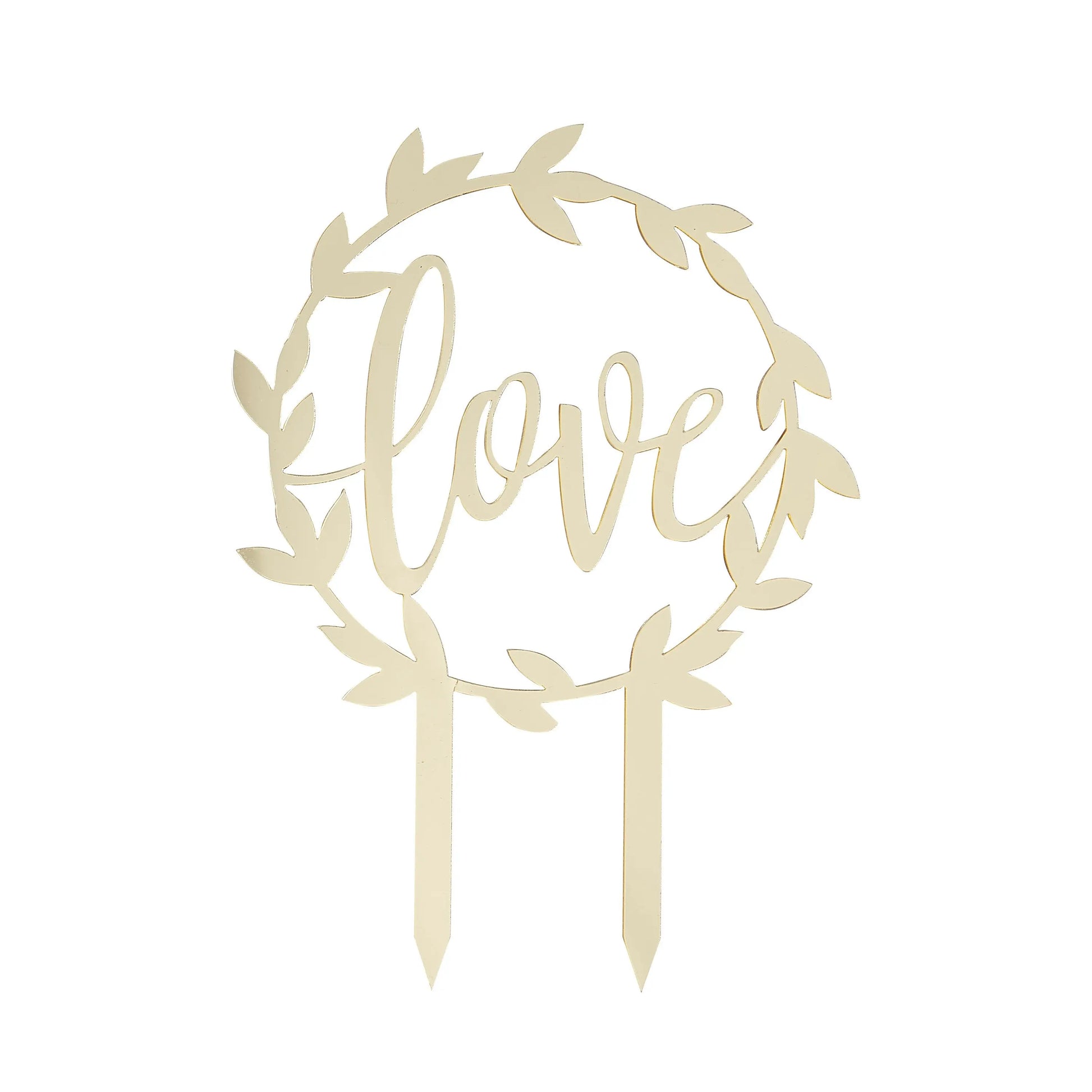 Gold Acrylic Love Wedding Cake Topper Ginger Ray