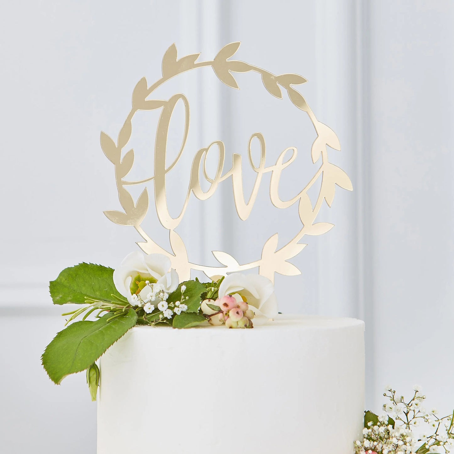 Gold Acrylic Love Wedding Cake Topper Ginger Ray