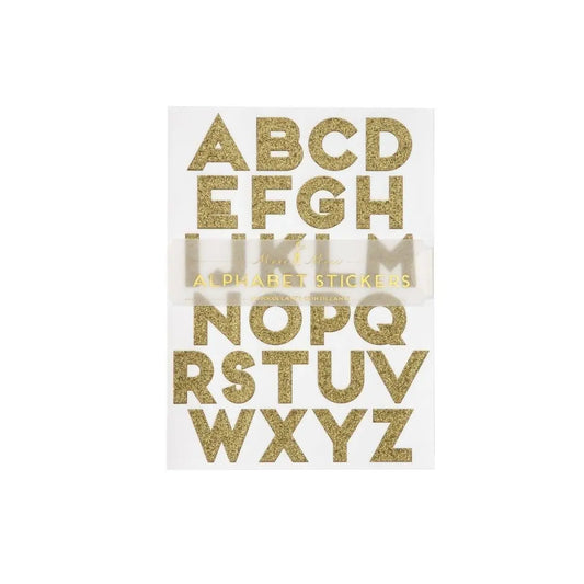 Gold Alphabet Glitter Sticker Sheets Meri Meri