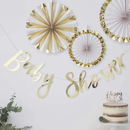 Gold Baby Shower Bunting Ginger Ray